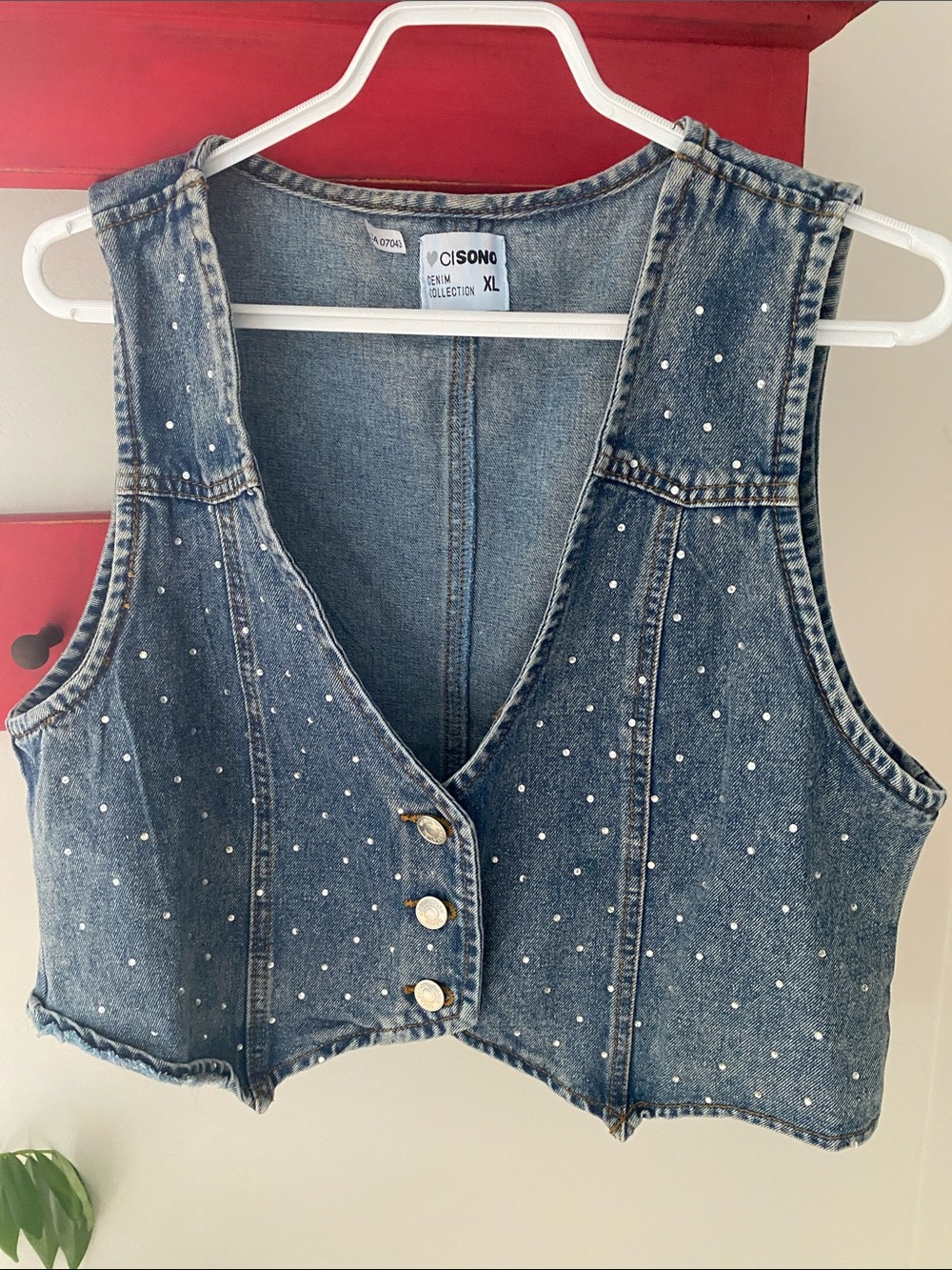 CISONO Denim Vest Crystal Jem Ladies Clothes